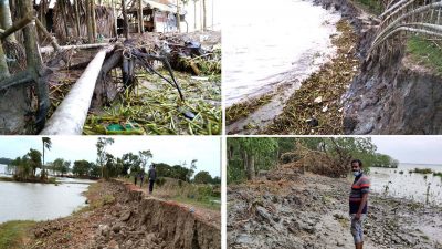 ভাঙ্গন ঝূঁকিতে দিশেহারা ইন্দুরকানীর নদী তীরবর্তি  হাজারো মানুষ