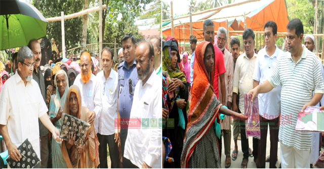ভান্ডারিয়ায় অসহায়দের মাঝে শাড়ি ও খাদ্য সামগ্রী বিতরণ