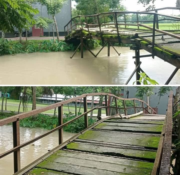 রাজাপুরে ঝুঁকিপূর্ণ সেতু: দুর্ভোগে শতাধিক শিক্ষার্থী, দ্রুত সংস্কারের দাবি