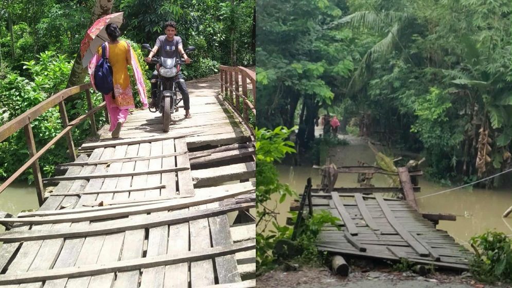 বরগুনায় ৩৯ সেতুতে ঝুঁকি নিয়েই পারাপার