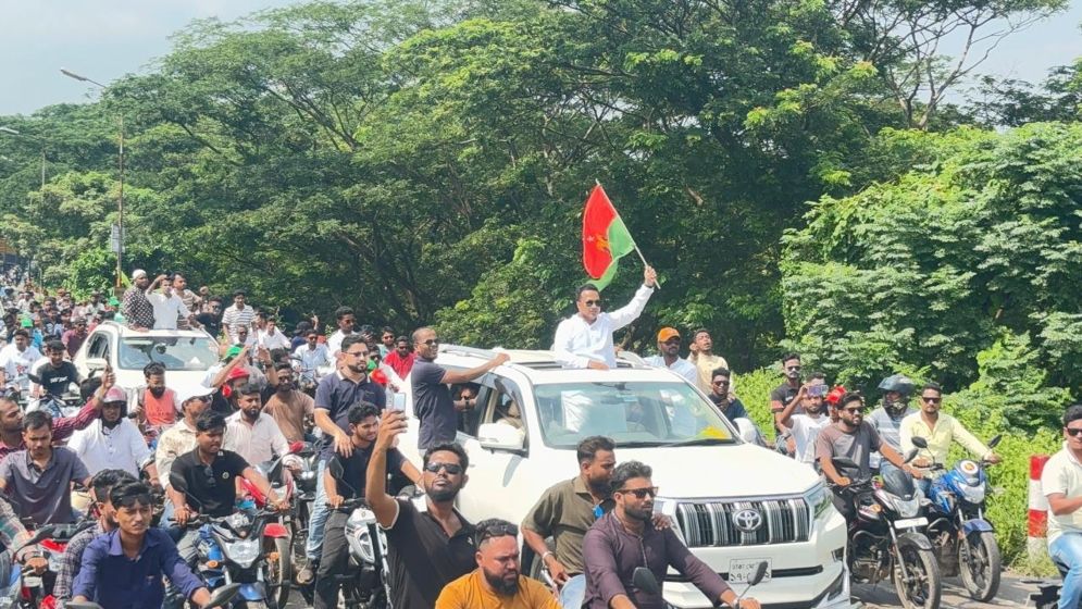 বানারীপাড়ায় ছাত্রদলের সাবেক সাধারণ সম্পাদক জুয়েলের শোডাউন