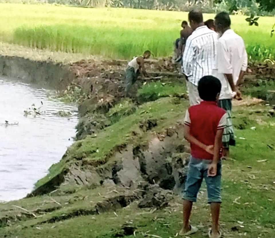 রাজাপুরের বিষখালীতে বাটির টানে হঠাৎ ভাঙন, বিলীন হচ্ছে মানকি-সুন্দর ও বাদুরতলা গ্রাম