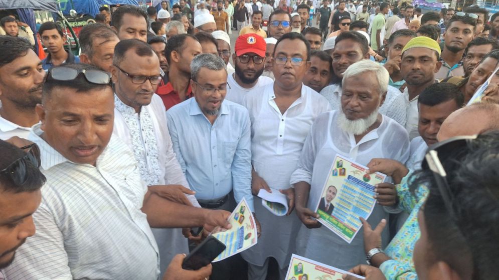 চরফ্যাশনে ৩১ দফা বাস্তবায়নে বিএনপির লিফলেট বিতরণ