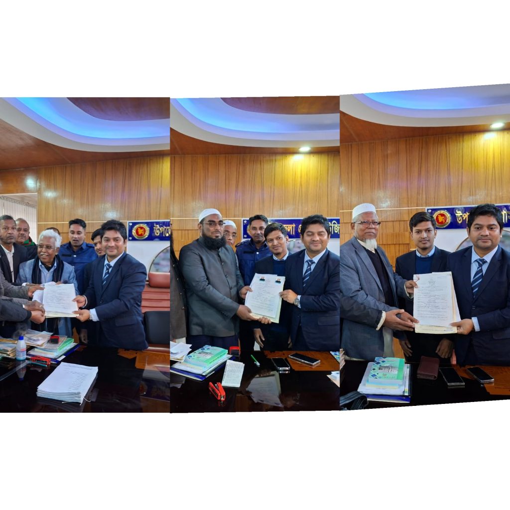 উজিরপুরে উৎসবমুখর পরিবেশে ৯ প্রার্থীর মনোনয়নপত্র দাখিল