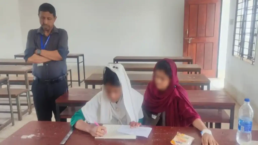 চাচার হাতুড়িপেটায় ভেঙেছে হাত, শ্রুতিলেখকে পরীক্ষা দিচ্ছেন বিথী