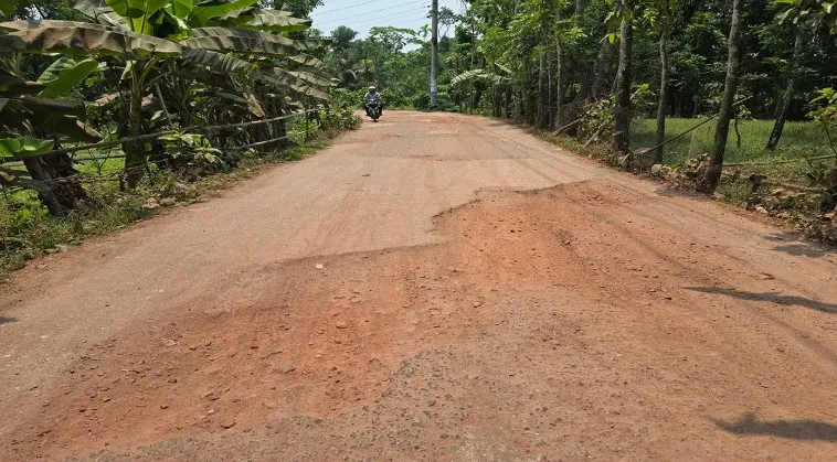 দুমকিতে ভাঙাচোরা সড়কে নাজেহাল জনজীবন