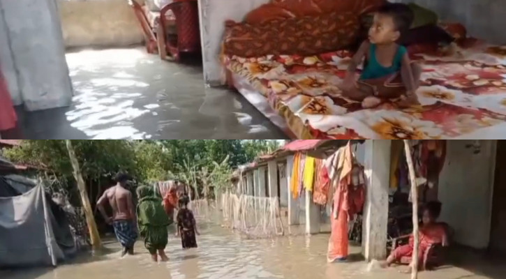 মেঘনার জোয়ারে প্লাবিত মনপুরার নিম্নাঞ্চল, পানিবন্দি শতাধিক পরিবার