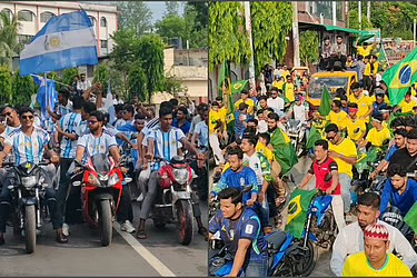 বরিশালে আর্জেন্টিনা ও ব্রাজিল সমর্থকদের পাল্টাপাল্টি শোভাযাত্রায় উৎসবের আমেজ