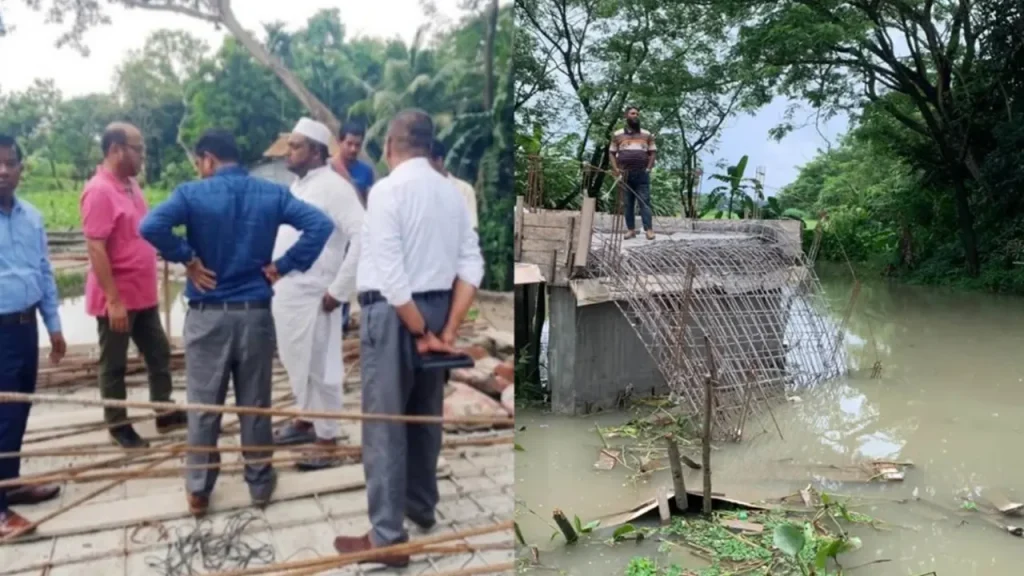 গৌরনদীতে ঢালাইয়ের পরই সেতুর পাটাতনে ধস, তদন্তে ২ কমিটি