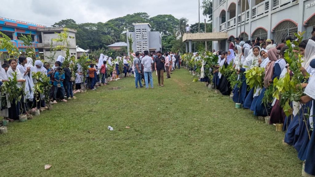 রাঙ্গাবালীতে শিক্ষার্থীদের গাছের চারা বিতরণে জেলা পরিষদ প্রশাসক 