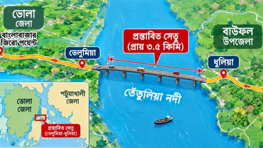 তেঁতুলিয়া নদীতে একটি সেতু বদলে দিতে পারে দক্ষিণাঞ্চলের ভাগ্য